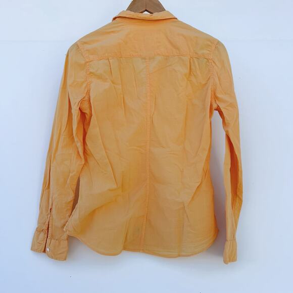 Frank & Eileen Barry Cotton Voile Button Down Honeysuckle Orange Medium - Picture 3 of 7